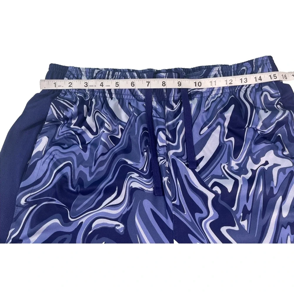 UNDER ARMOUR Shorts MENS UA TRAIN‎ Stretch 2.0 BLUE MARBLE PRINT Sz LARGE L NWT